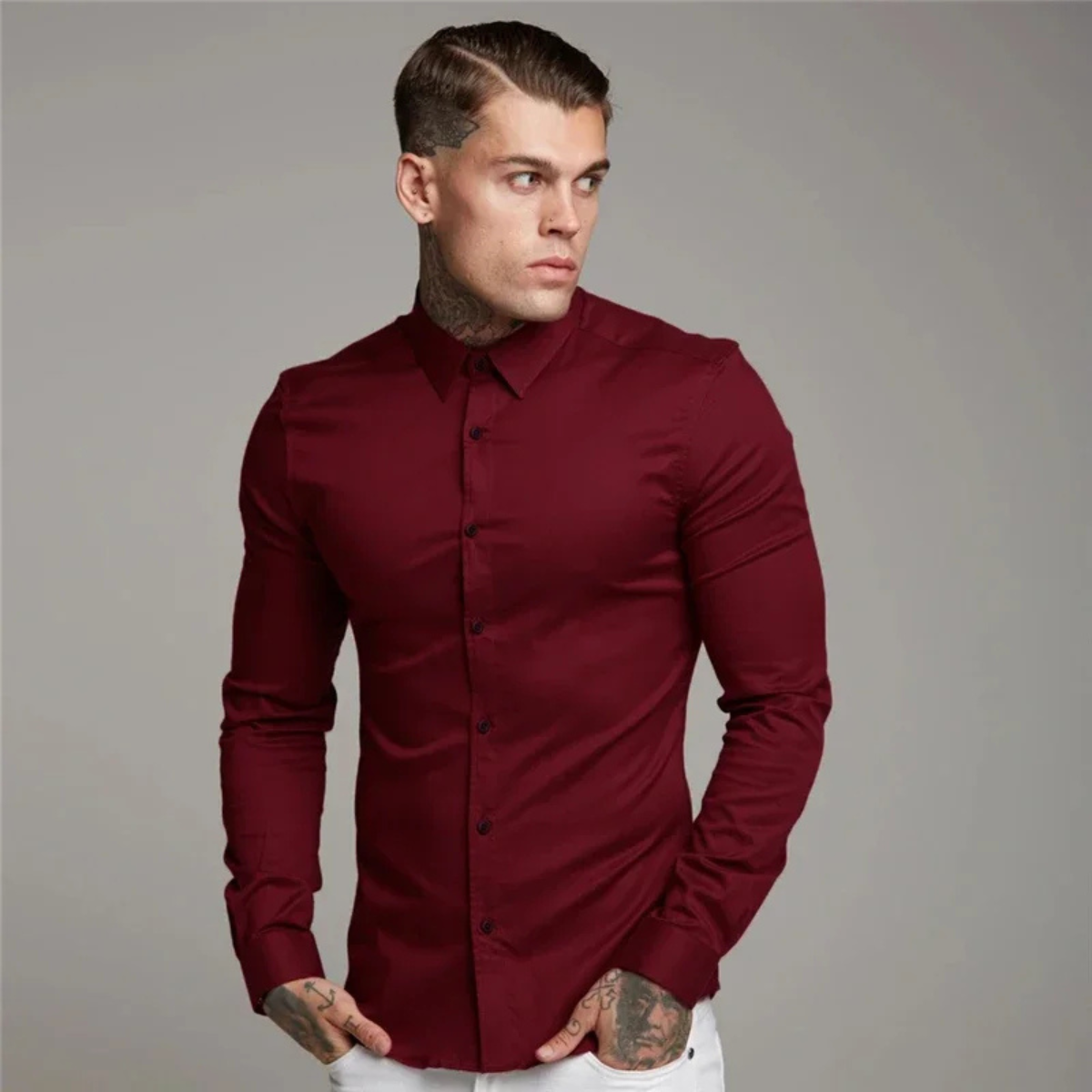 The Biarritz Men’s Smart Casual Button Up Slim Fit Dress Shirt