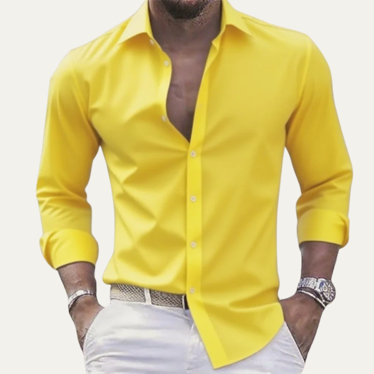The Lezzeno Men’s Solid Colour Stretch Lightweight Shirt