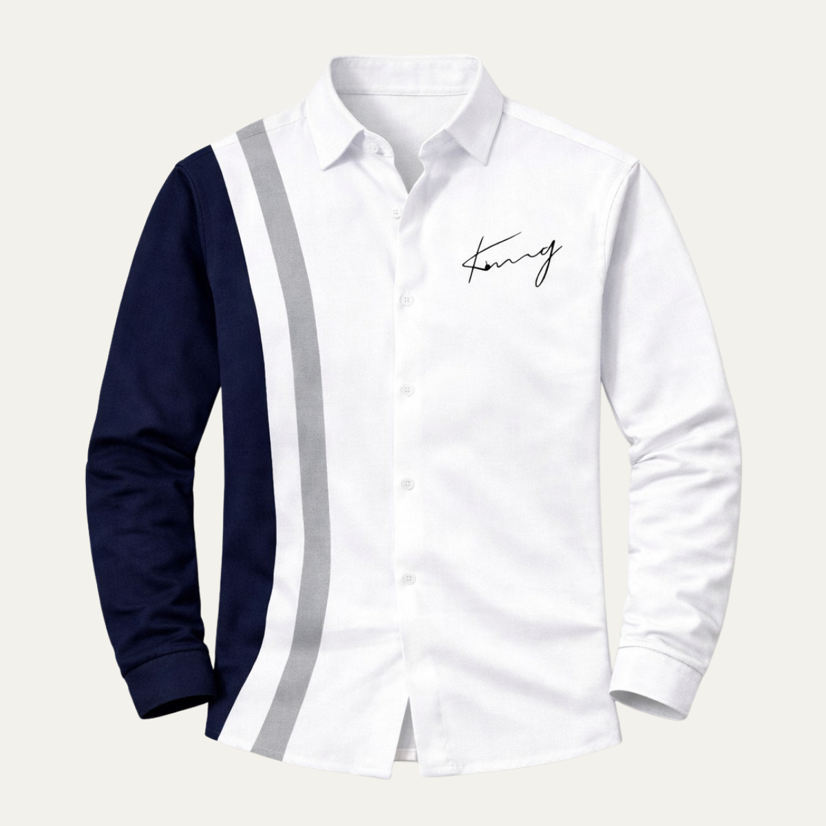 The Riomaggiore Men’s Summer Colour Block Striped Dress Shirt