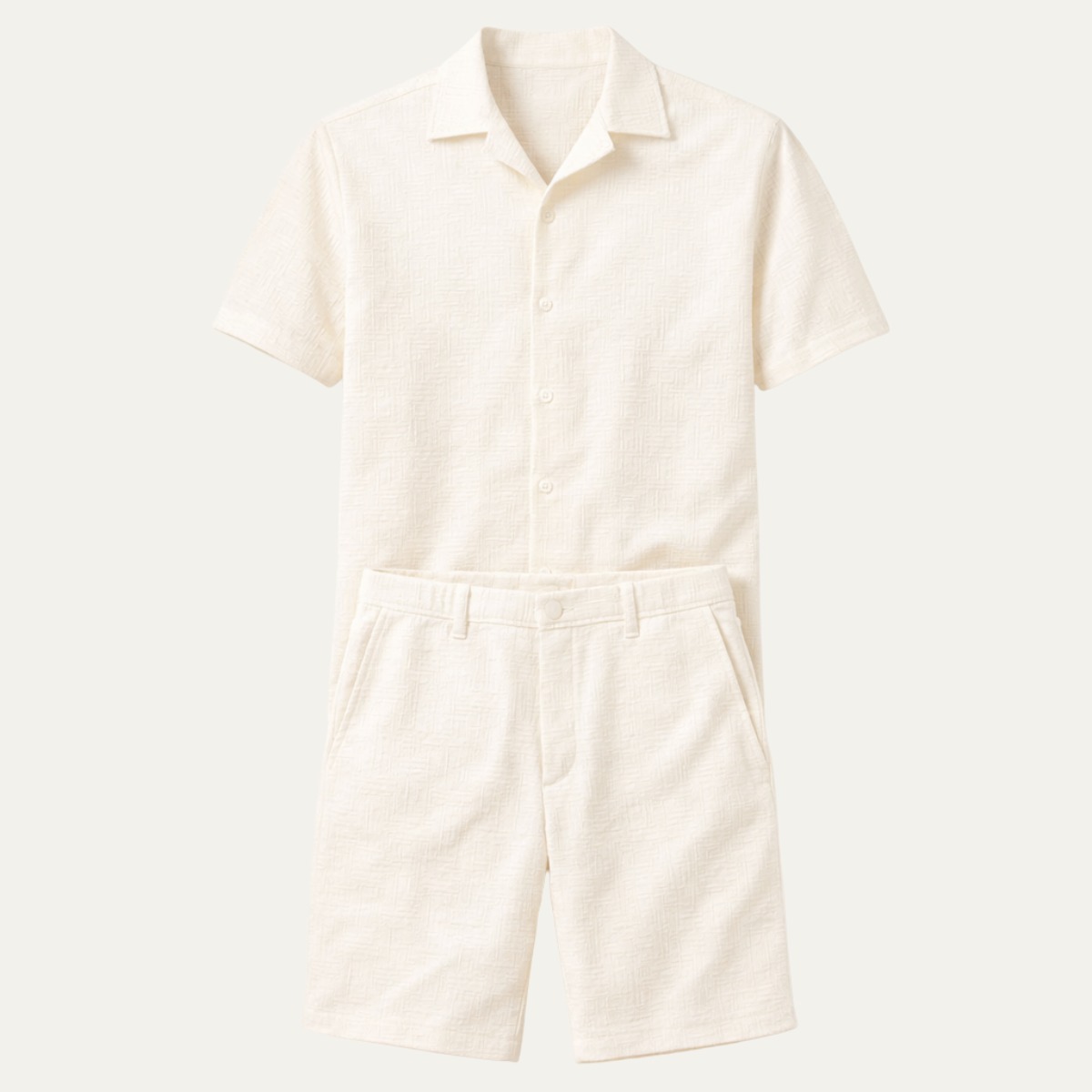 The Clearwater Men’s Casual Summer Button-Up Shirt & Shorts Set