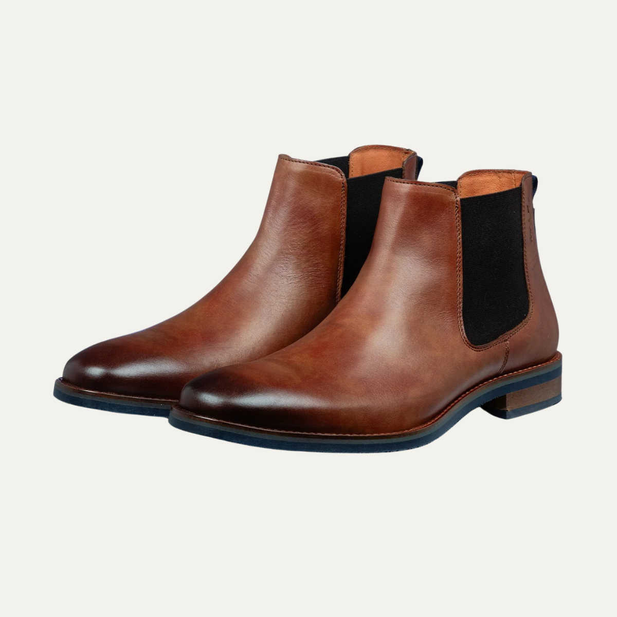 The Umbria Men’s Classic Cognac Leather Chelsea Boots