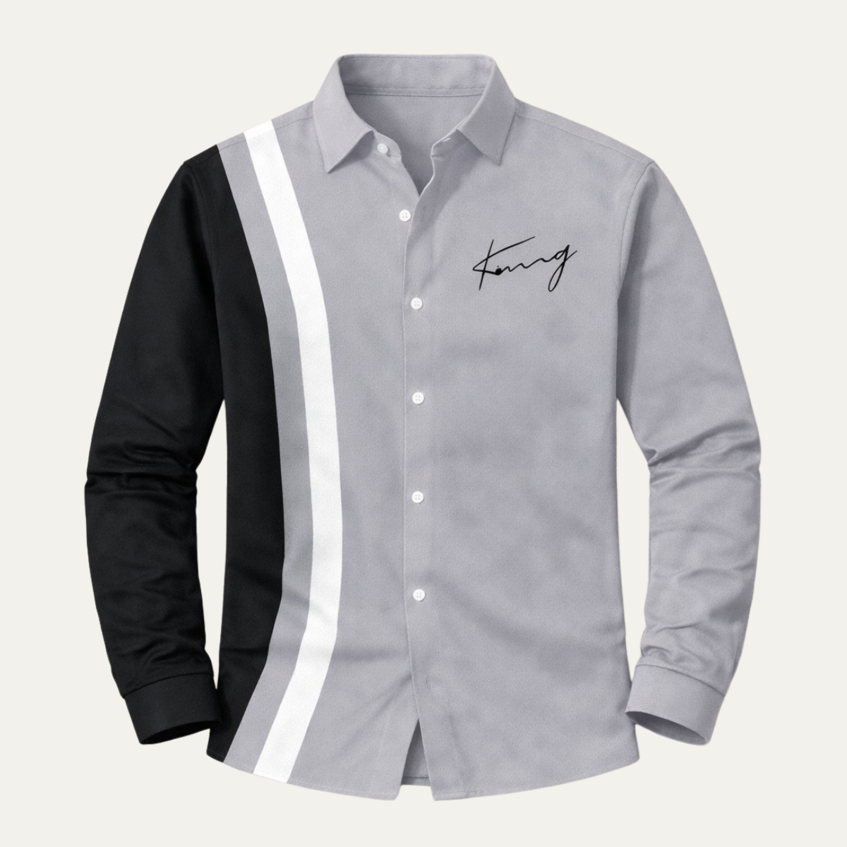 The Manarola Men’s Casual Colour Block Striped Dress Shirt