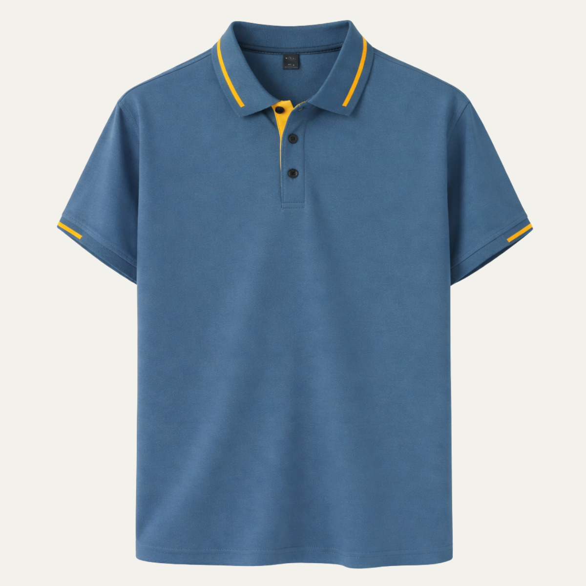 The Meadowcrest Ridge Men’s Polo Shirt with Contrast Trim – Blue