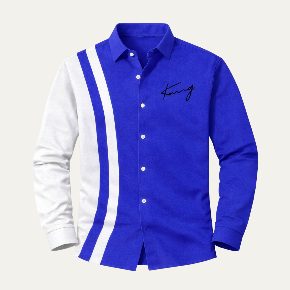 The Como Men’s Trendy Colour Block Striped Dress Shirt