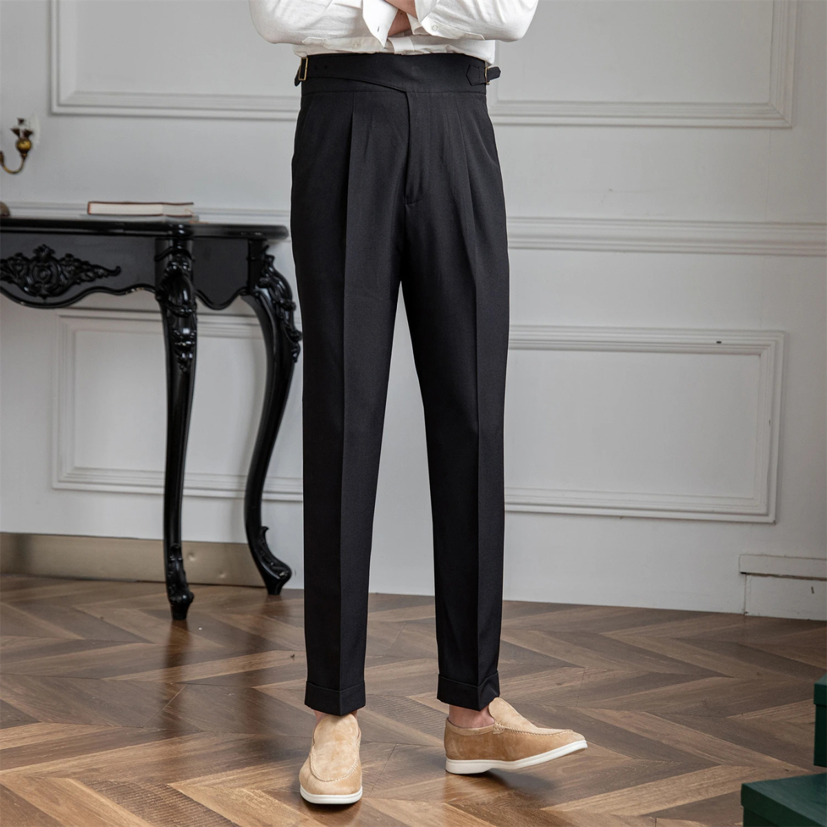 The Westbury Men’s High Waist Dress Pants – Slim Fit Straight Pants
