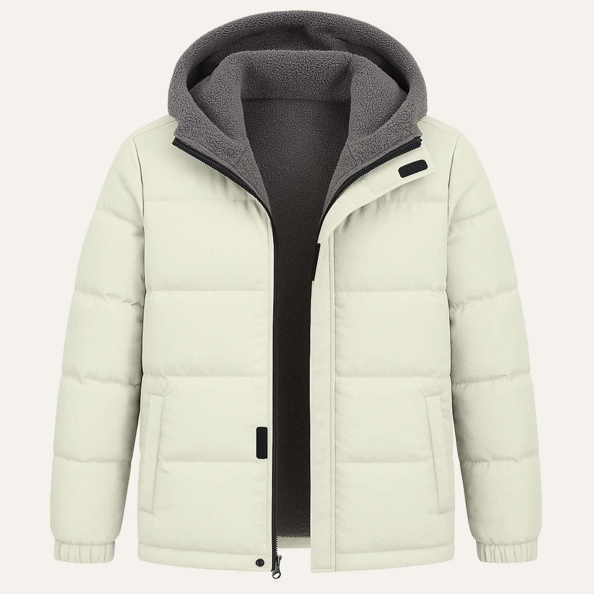 The Kirkwall Men’s Hooded Zip Up Puffer Jacket with Teddy Lining