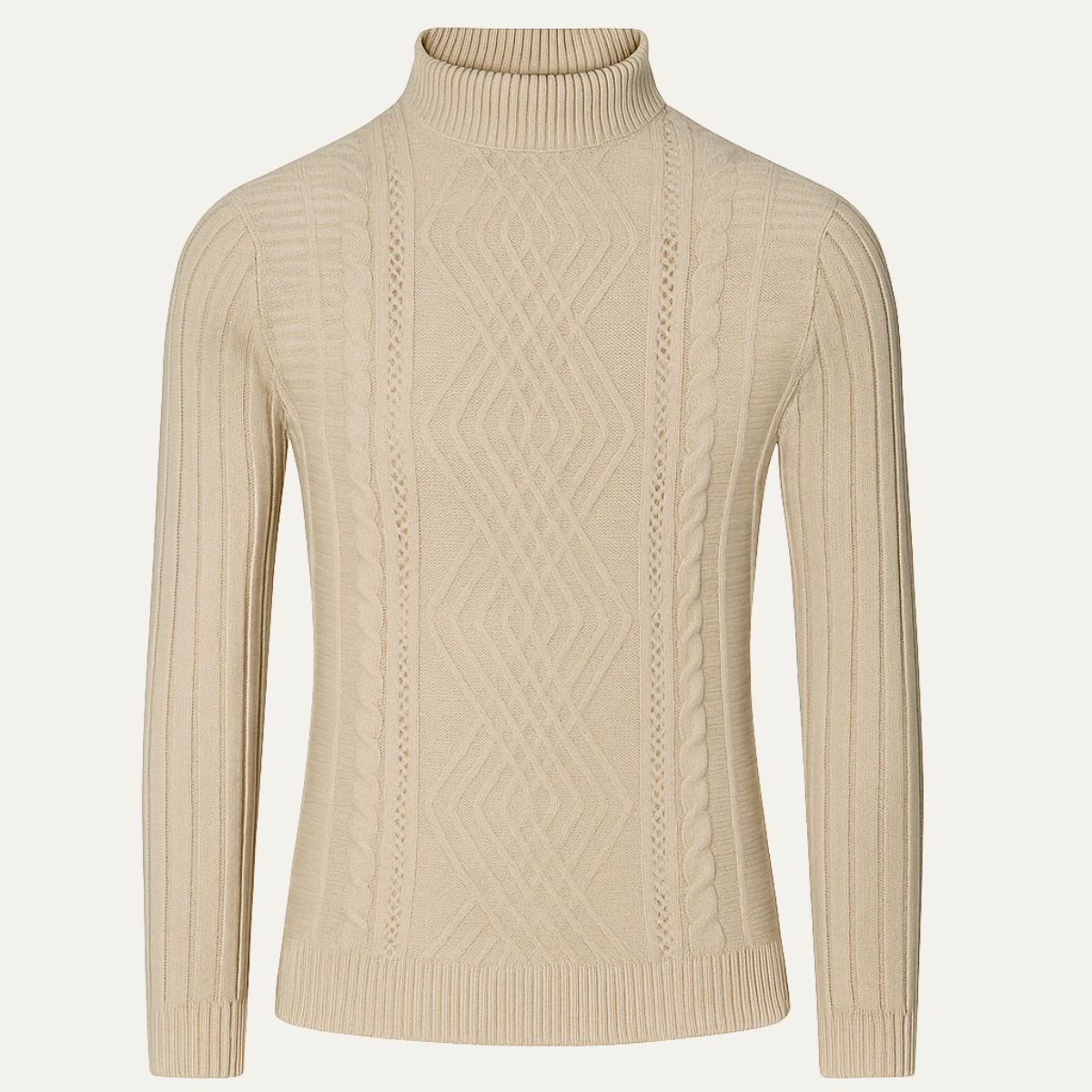 The Hartley Men’s Mock Neck Knit Sweater – Slim Fit Ribbed Pullover