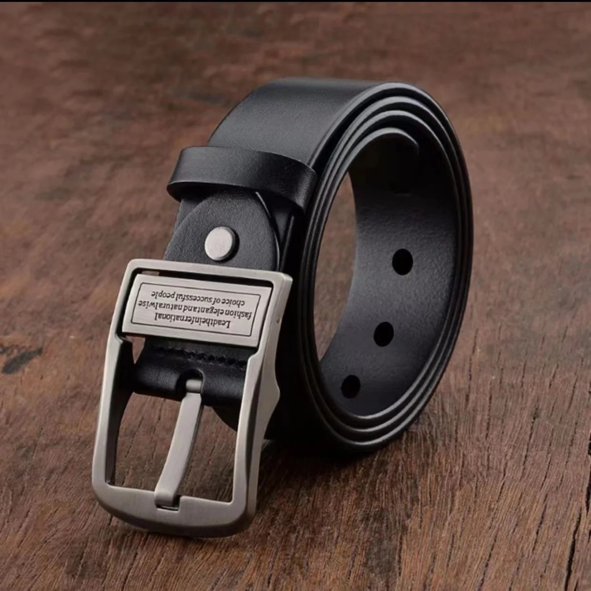 The Brighton Men’s Classic Metal Buckle Leather Cowhide Belt