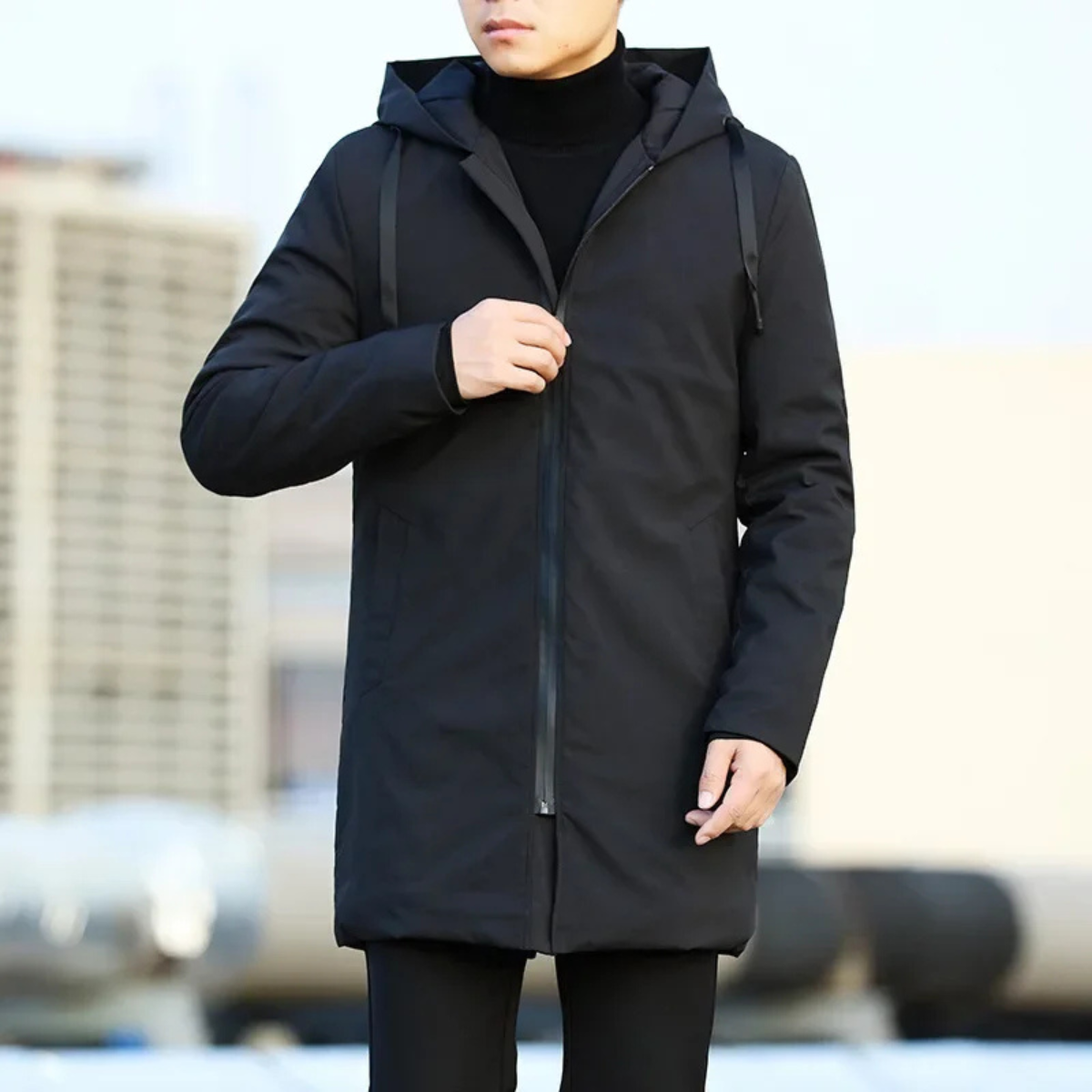 The Monarchs Men's Long Rain Jacket – Waterproof Windproof Hooded Coat
