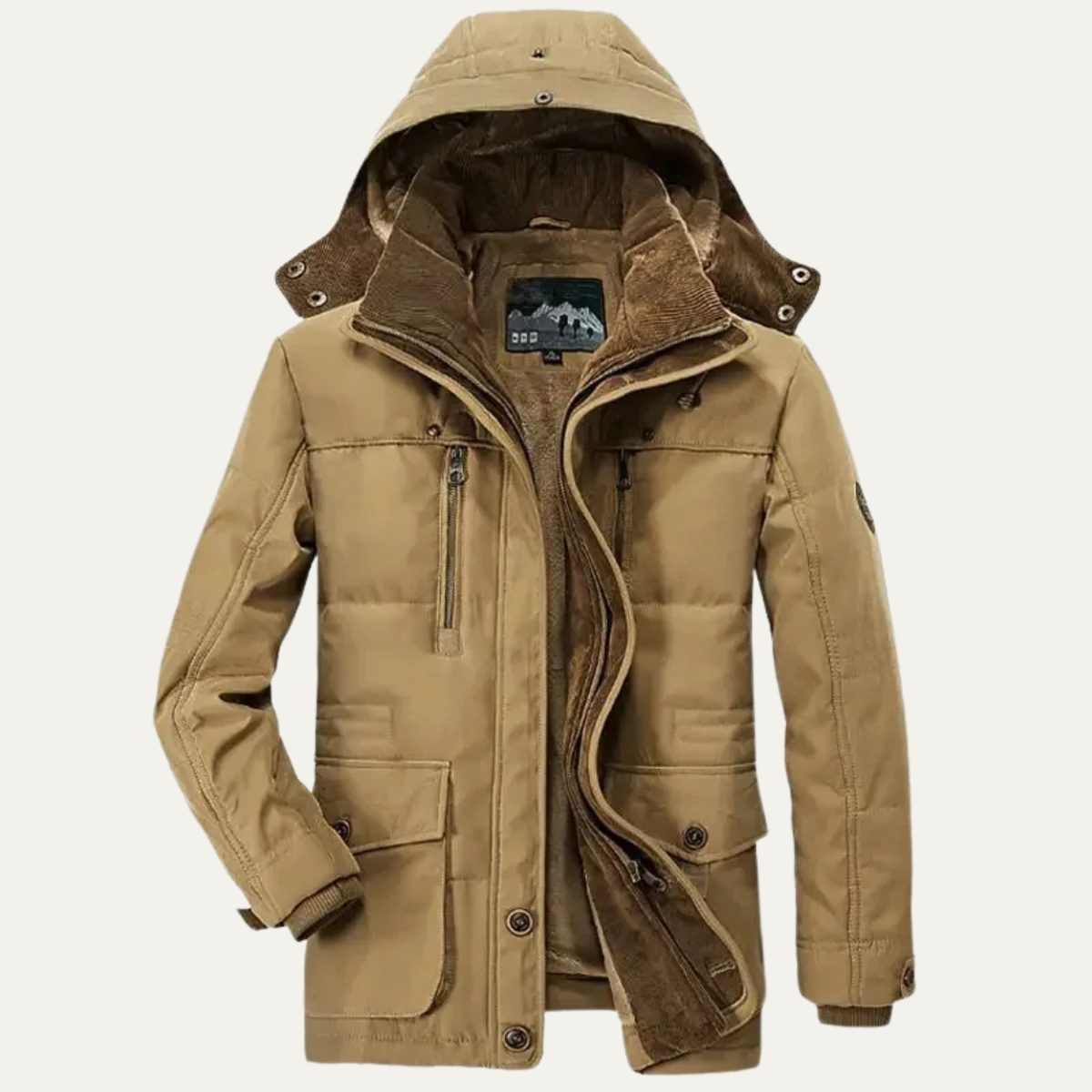 The Ashcroft Men’s Winter Cargo Jacket – Thick Fleece Lined Hooded Coat