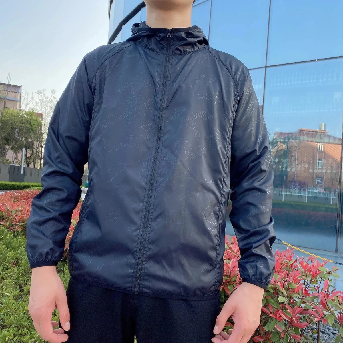 The Glastonbury Men's Lightweight Hooded Windbreaker Jacket