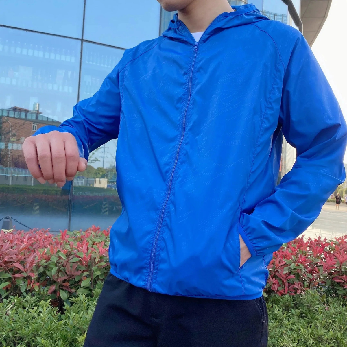 The Glastonbury Men's Lightweight Hooded Windbreaker Jacket