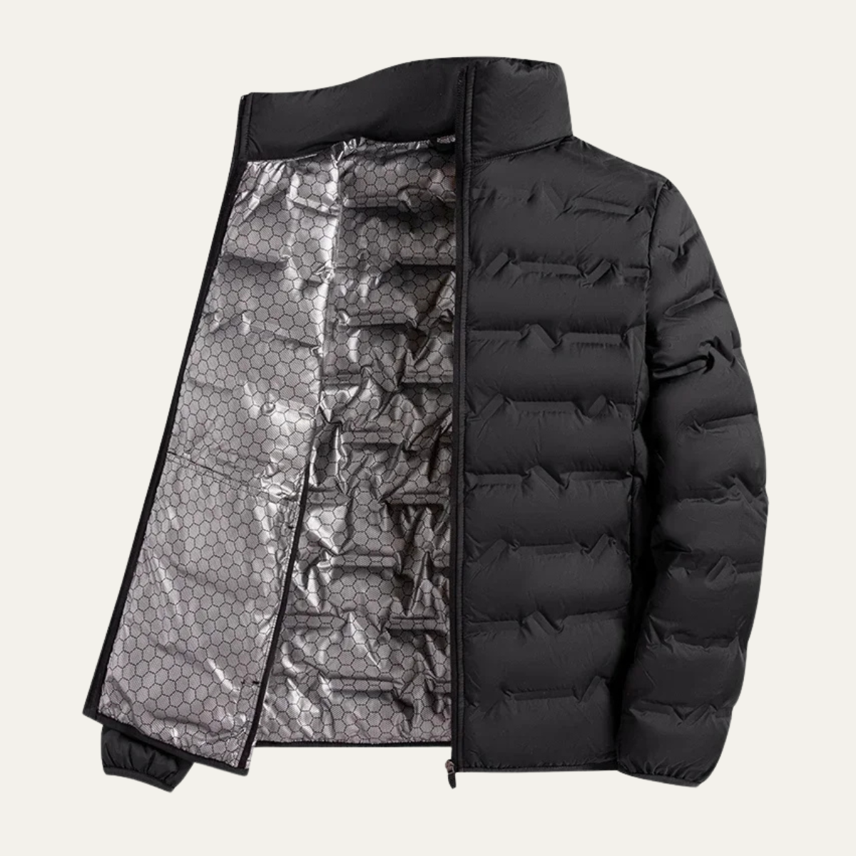 The Windmere Men’s Heated Down Jacket – Winter Ski Jacket with Thermal Lining – Black