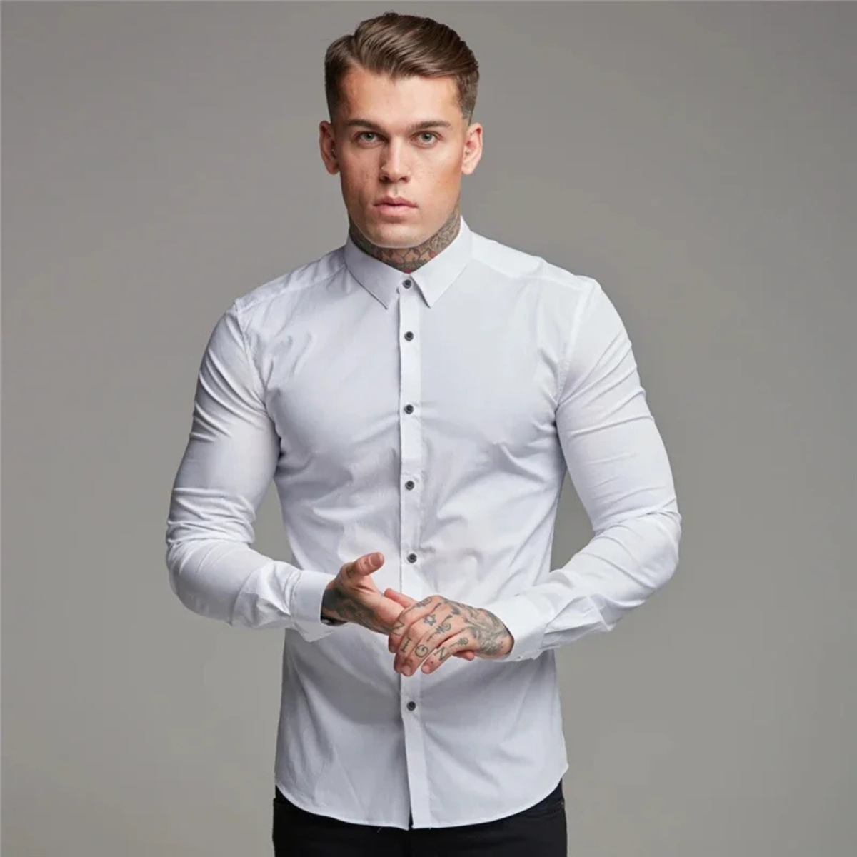 The Biarritz Men’s Smart Casual Button Up Slim Fit Dress Shirt
