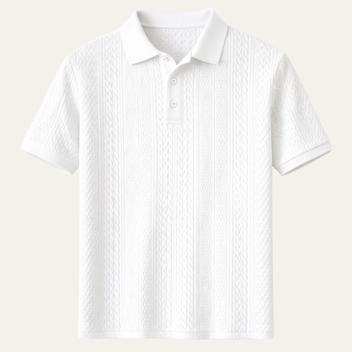 The Stonebrook Ridge Men’s Classic Textured Polo Shirt – White