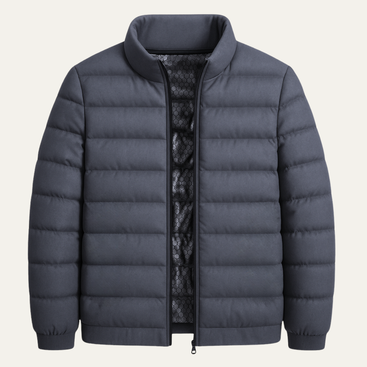 The Fairfax Men’s Heated Down Jacket – Winter Ski Jacket with Thermal Lining – Grey