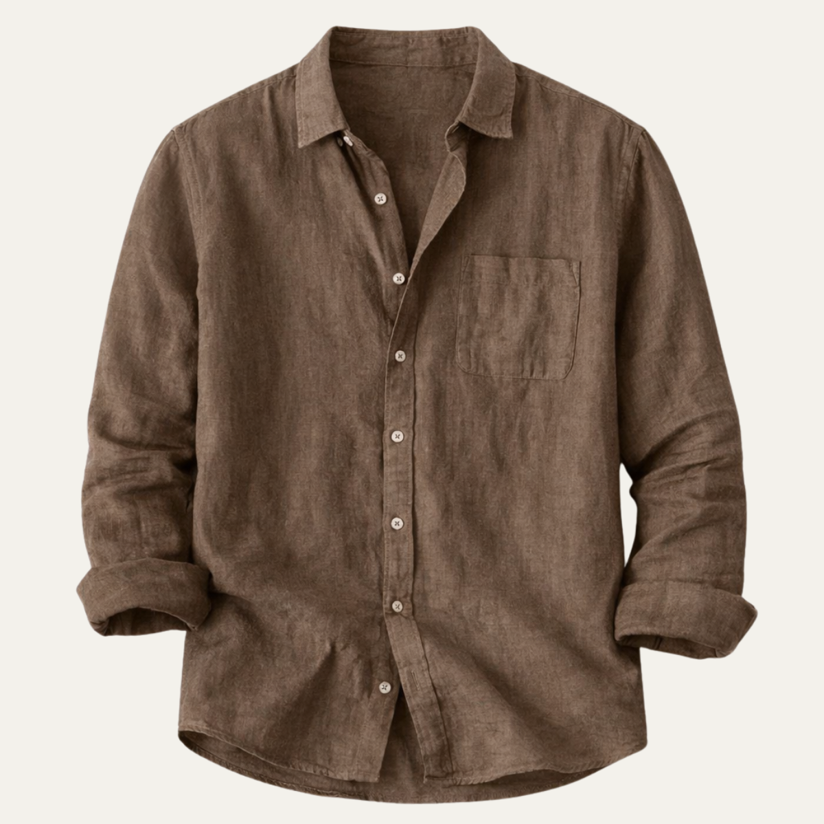 The Knightsbridge Men’s Lightweight Stand Collar Cotton Linen Shirt