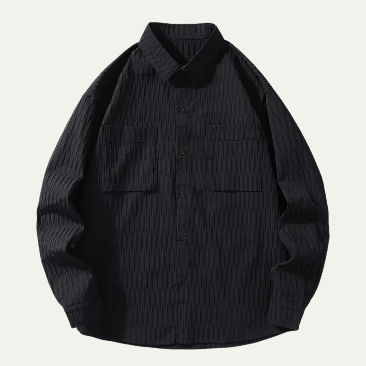 The Meadowwood Ridge Men’s Textured Stripe Button Down Retro Shirt