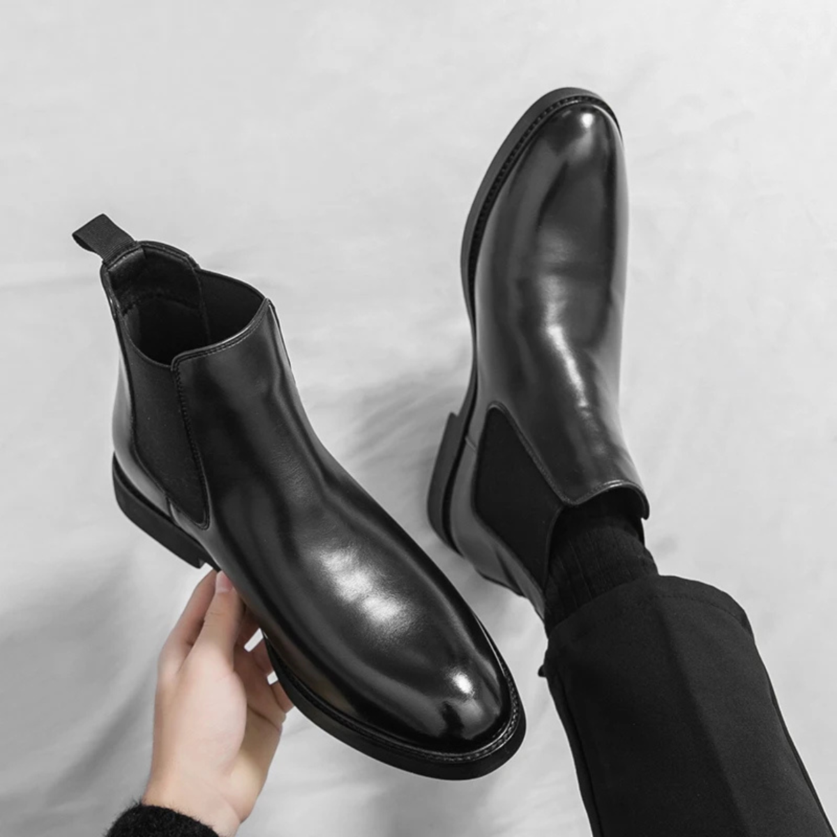 The Brookshire Lane Men’s Stylish Modern Pointed Chelsea Ankle Shoes