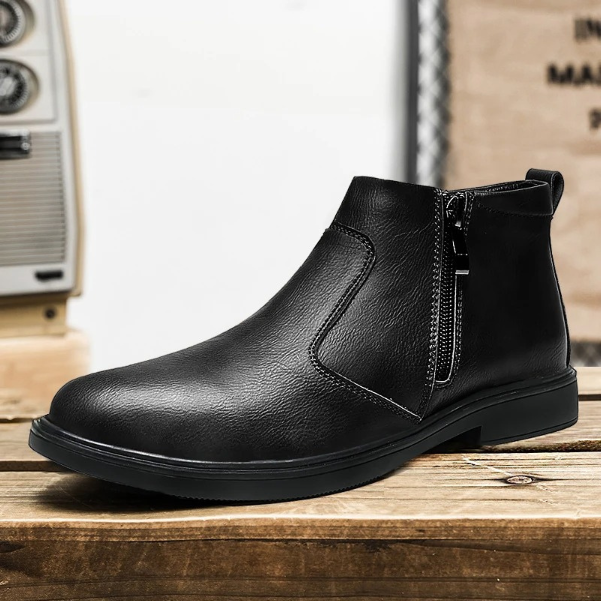 The Verona Men's Leather Chelsea Boots with Side Zip