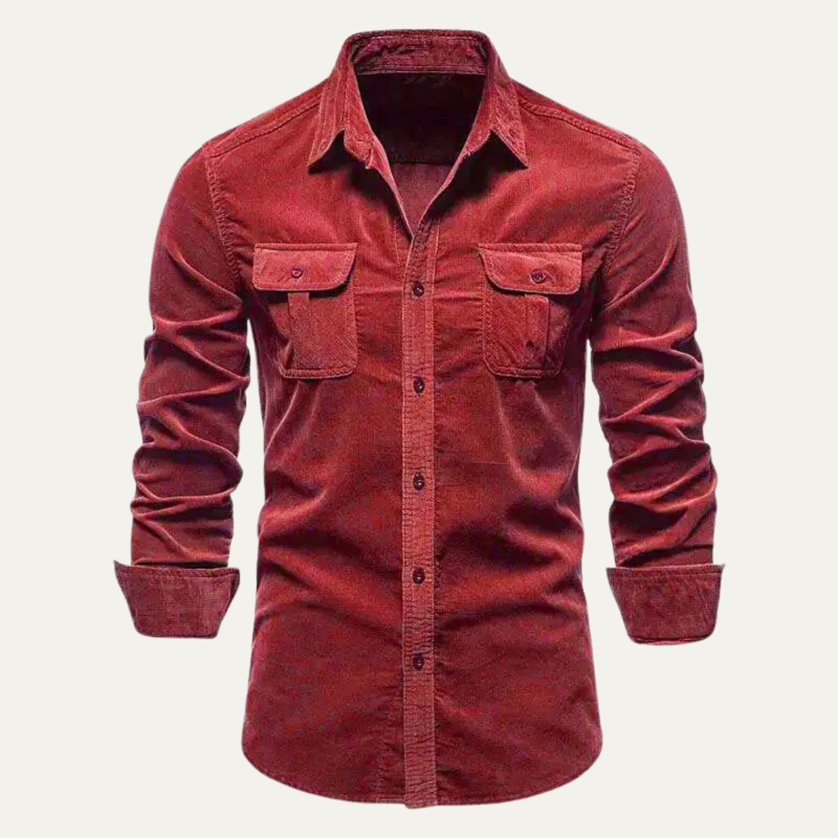 The Veneto Men’s Trendy Button-Up Corduroy Shirt