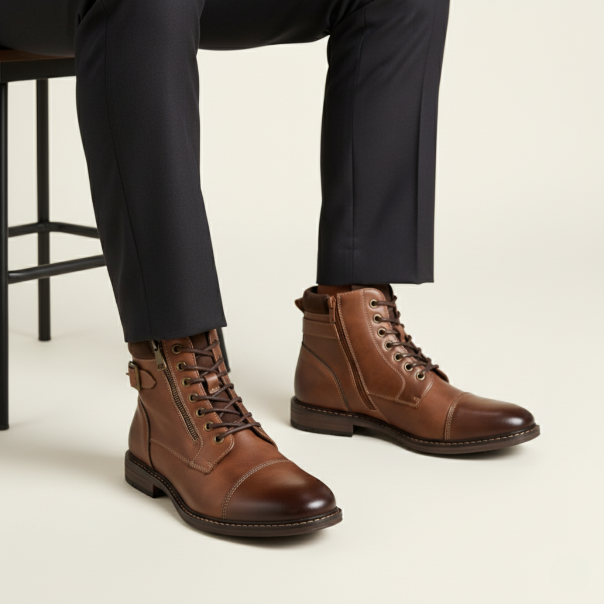 The Brescia Men’s Casual Vintage Leather Ankle Boots