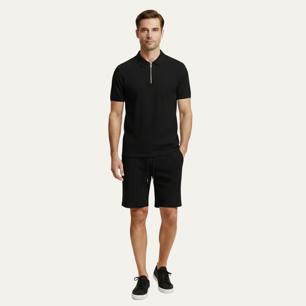 The Oakfield Park Men’s Solid Colour Casual Summer Set – Shirt & Shorts Set