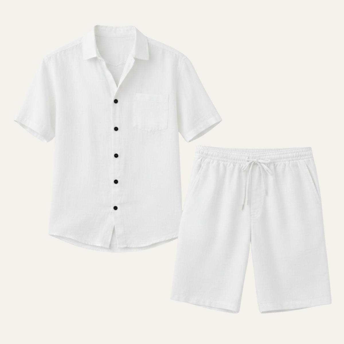 The Glenhill Men’s Lightweight Summer Linen Set – Shirt & Shorts