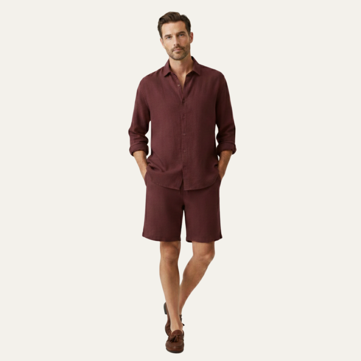 The Brighton Men’s Relaxed Oversized Linen Button-Up Shirt