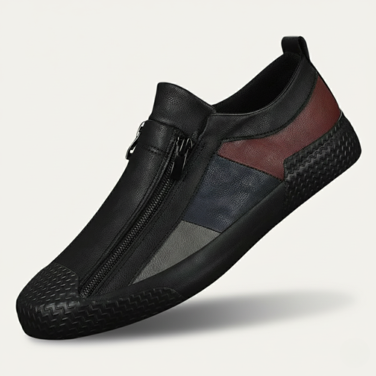 The Rome Men’s Leather Sneakers - Luxury Designer Shoes with Zip