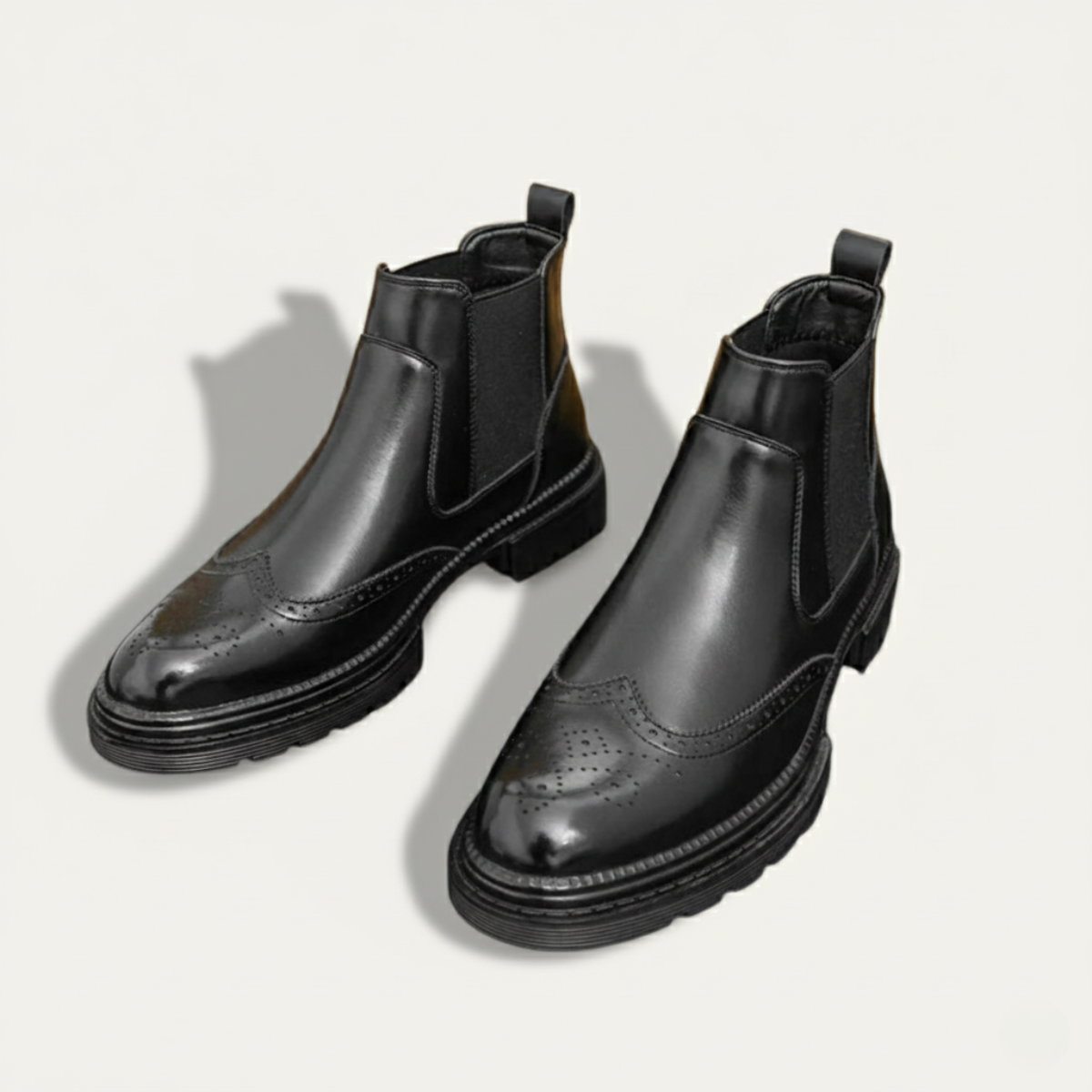 The Eastbourne Men's Smart Brogue Leather Chelsea Boots
