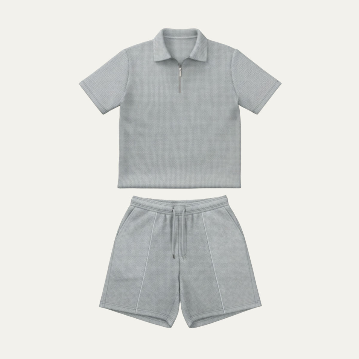 The Oakfield Park Men’s Solid Colour Casual Summer Set – Shirt & Shorts Set