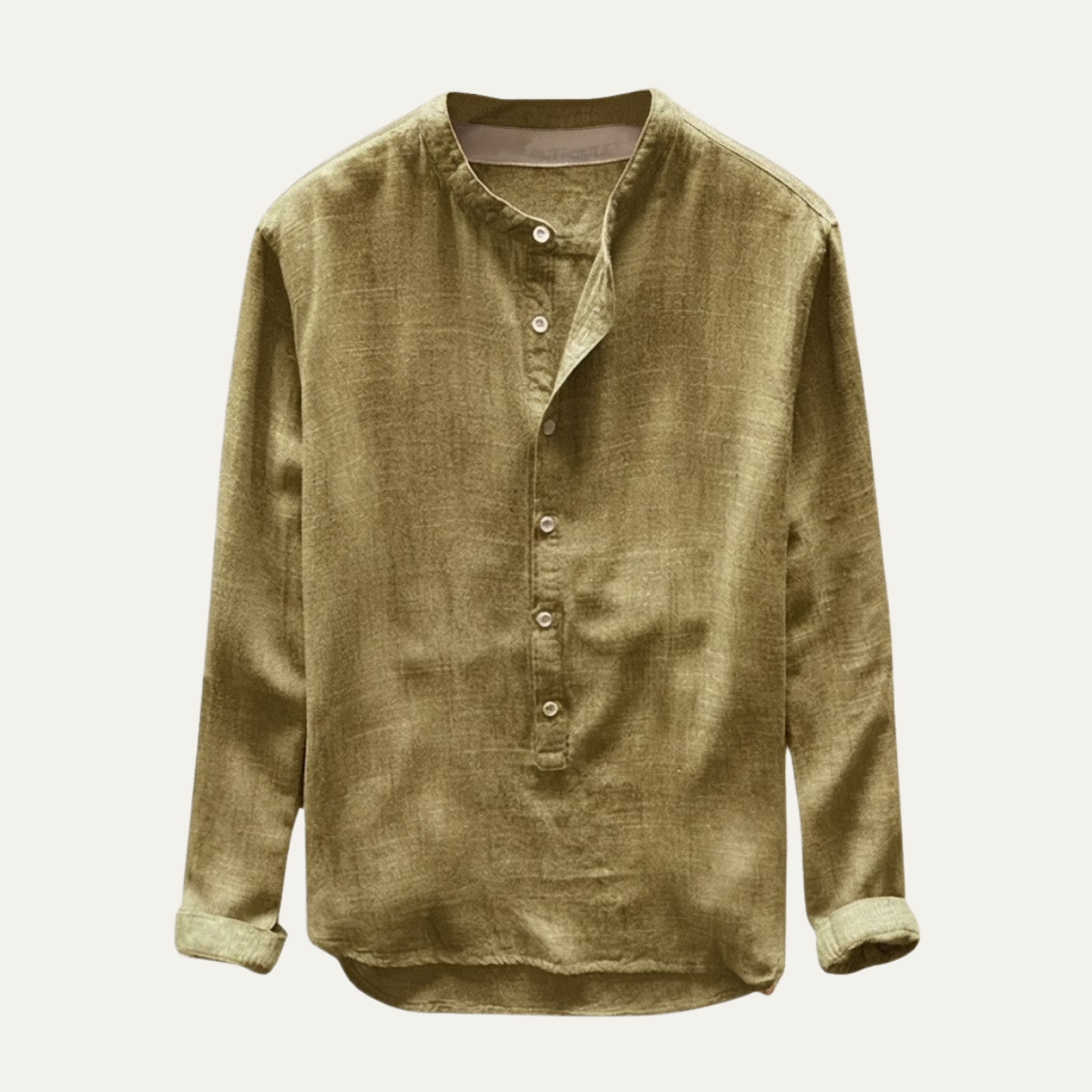 The Brooklyn Men's Vintage Collar Linen Henley Shirt