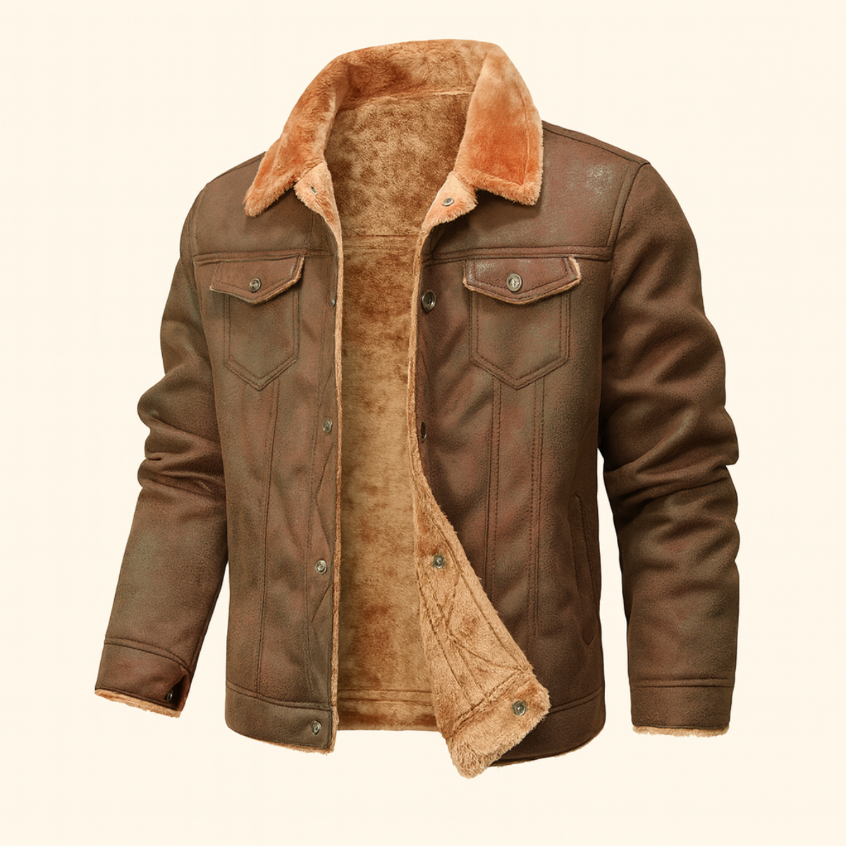 Men's Sherpa Lined Suede Jacket