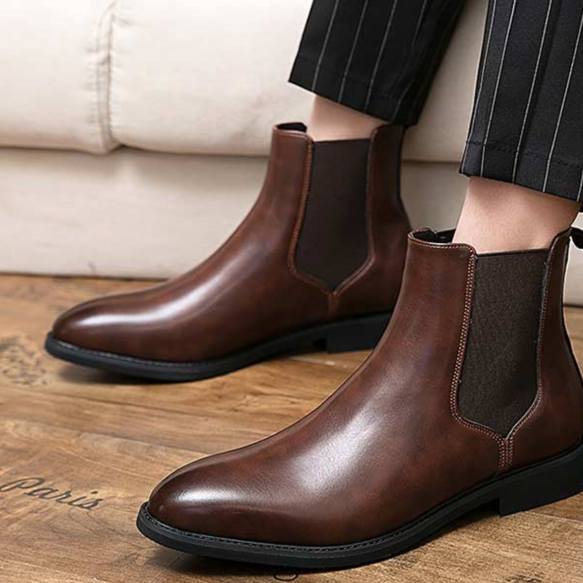 The Monterosso Men’s Smart Casual Vintage Leather Chelsea Boots