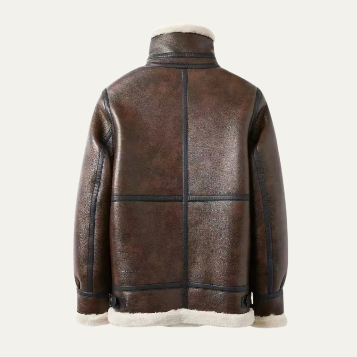 The Cala Luna Men’s Shearling Aviator Winter Jacket with Fleece Lining