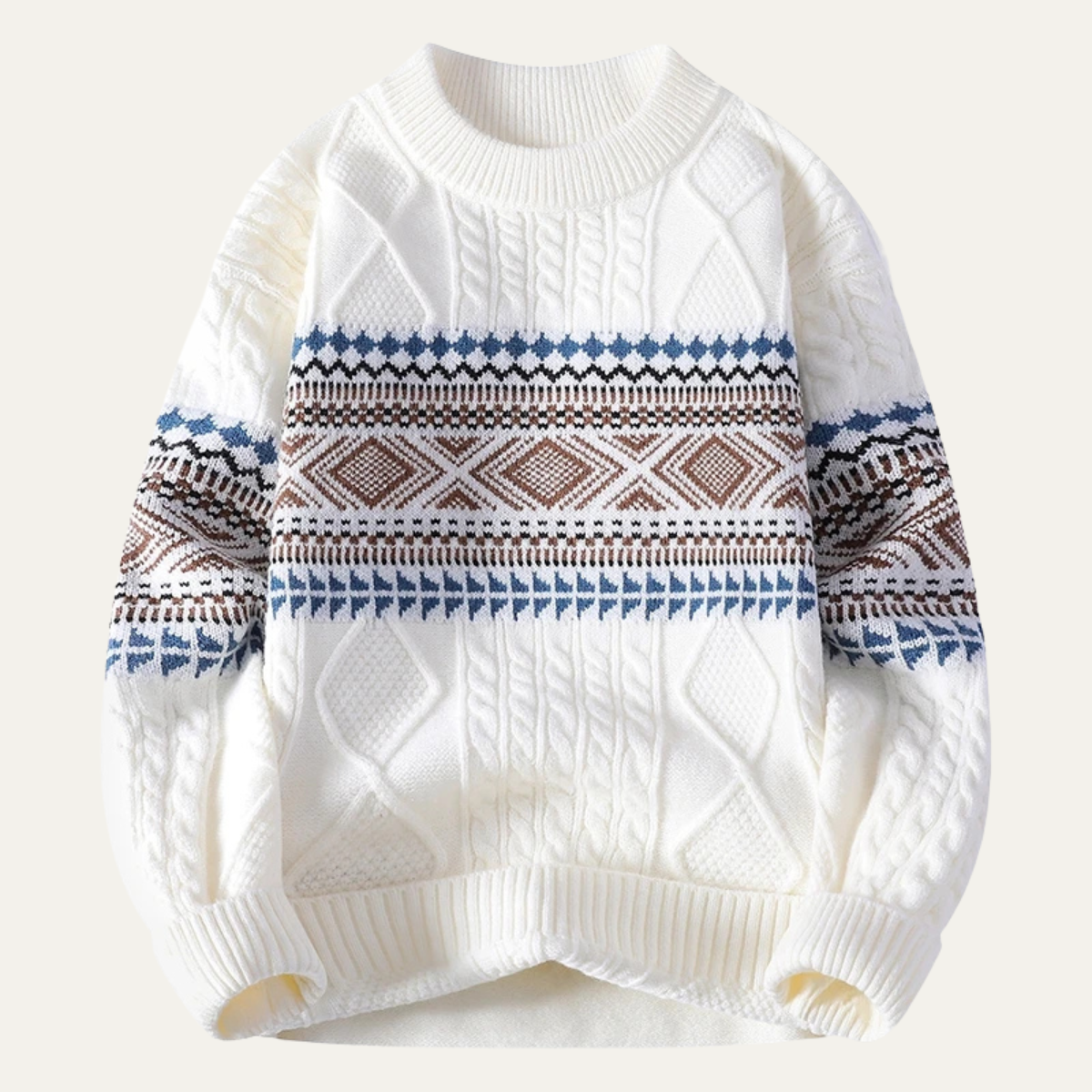 The Carloforte Men’s Knitted Winter Warm Sweater with Nordic Pattern