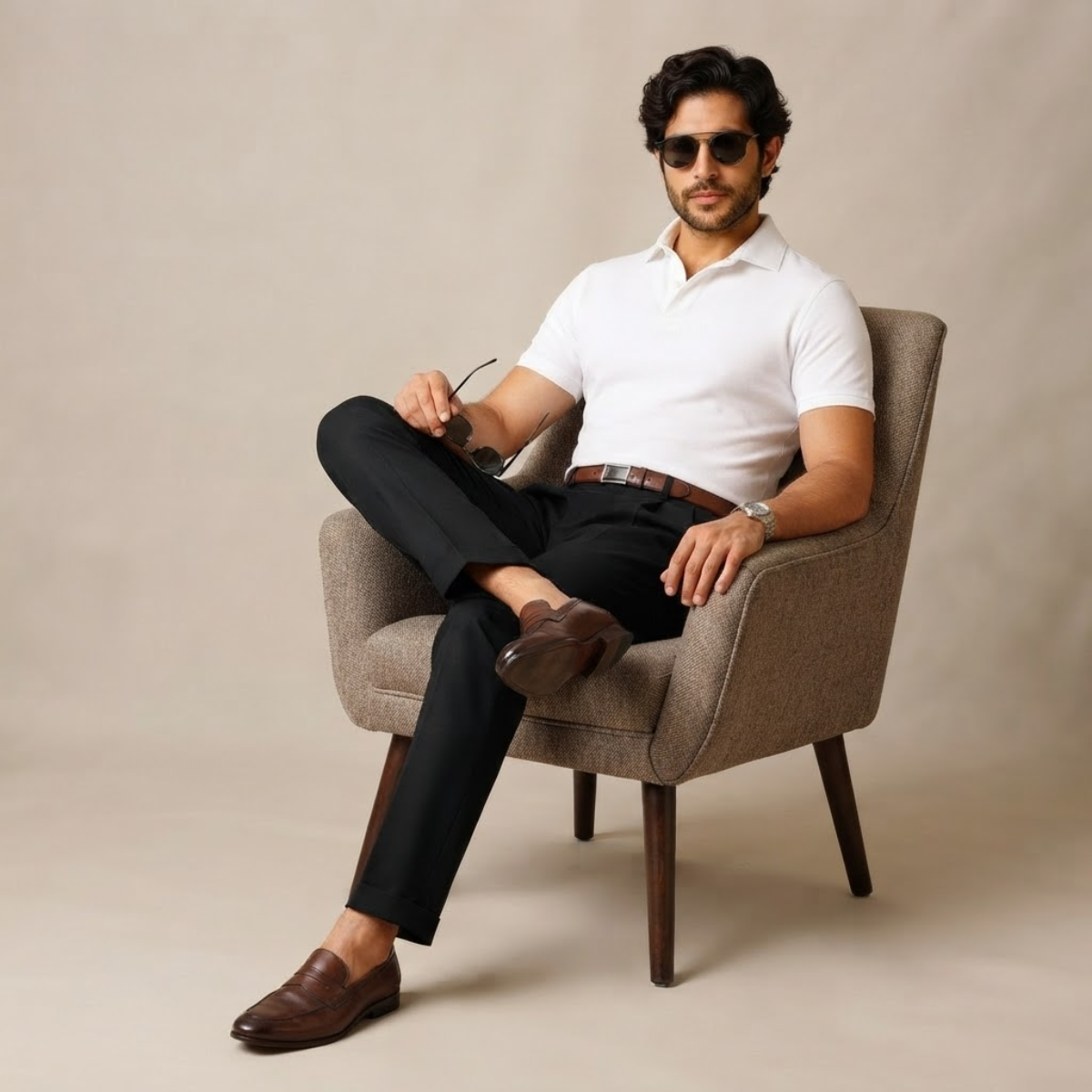 The Montfield Men’s Double Pleated High Waist Straight Leg Pants