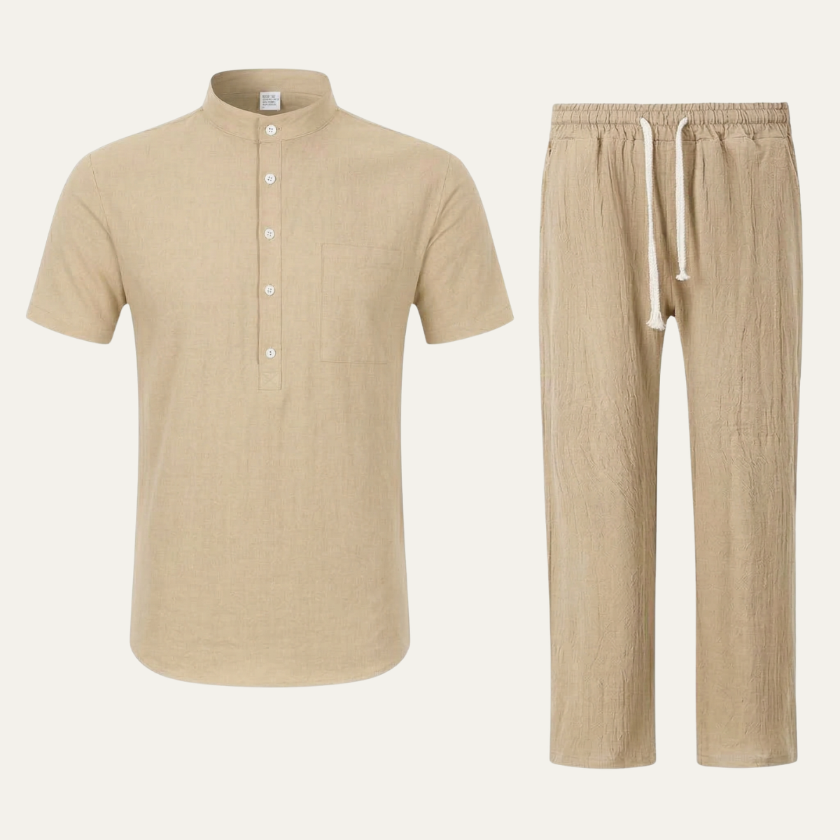 The Meadowhill Ridge Men’s Lightweight Cotton Linen Set Polo – Shirt & Pants