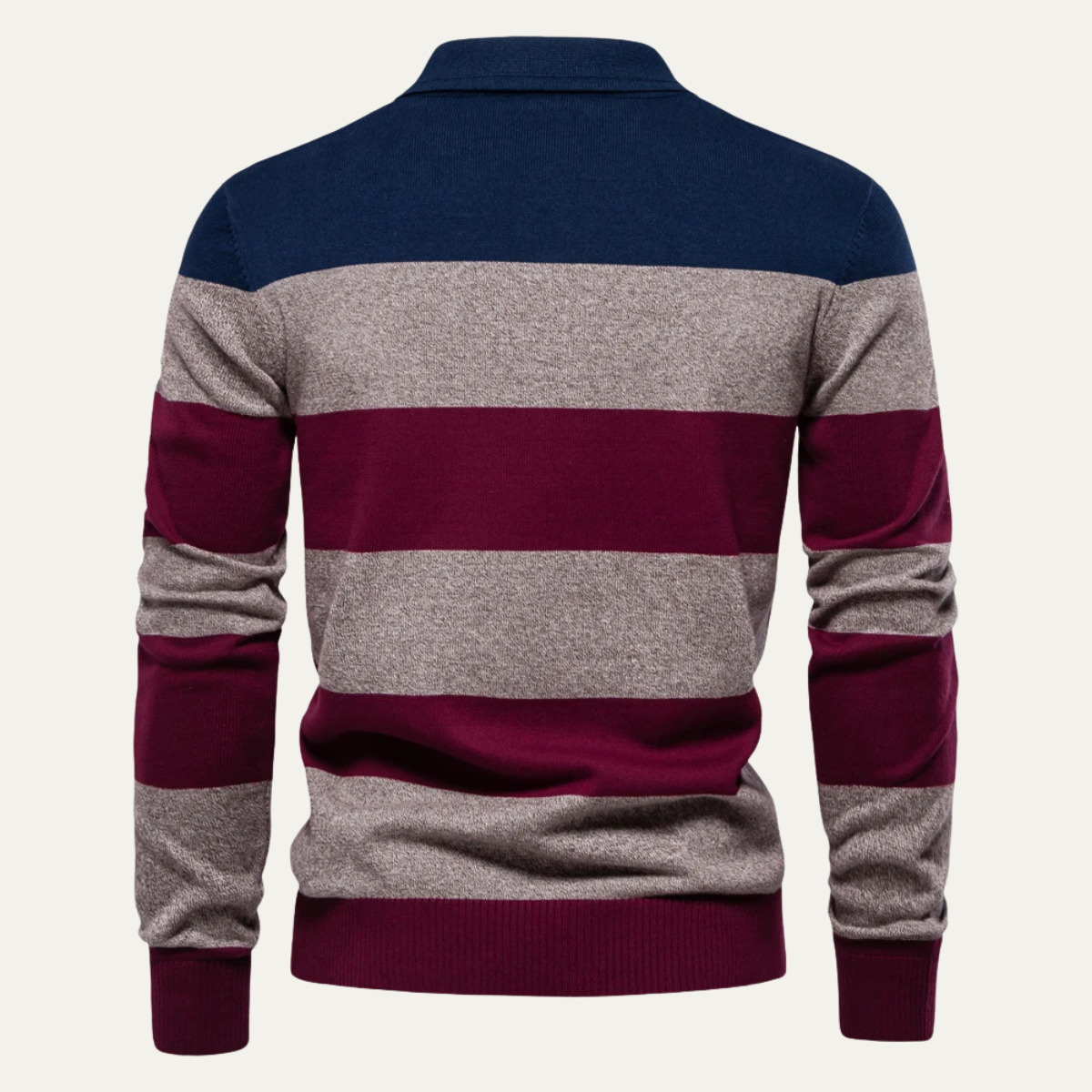 The Latina Men’s Cotton Button-Up Striped Knit Polo Sweater