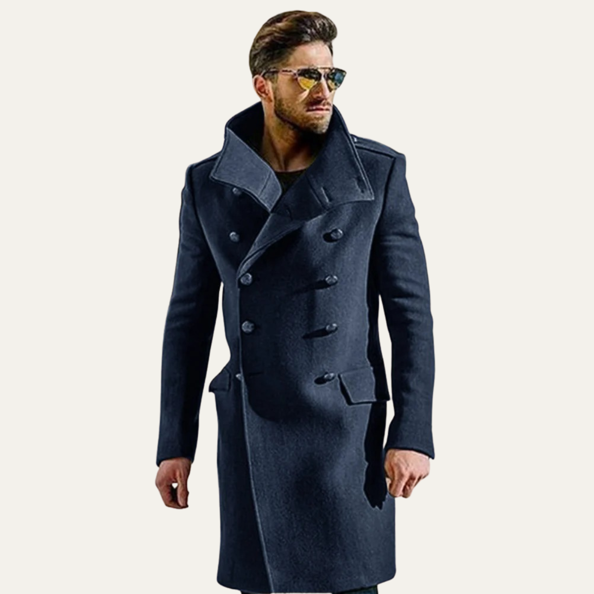 The Dunhill Men’s Elegant Double Breasted Long Wool Trench Coat