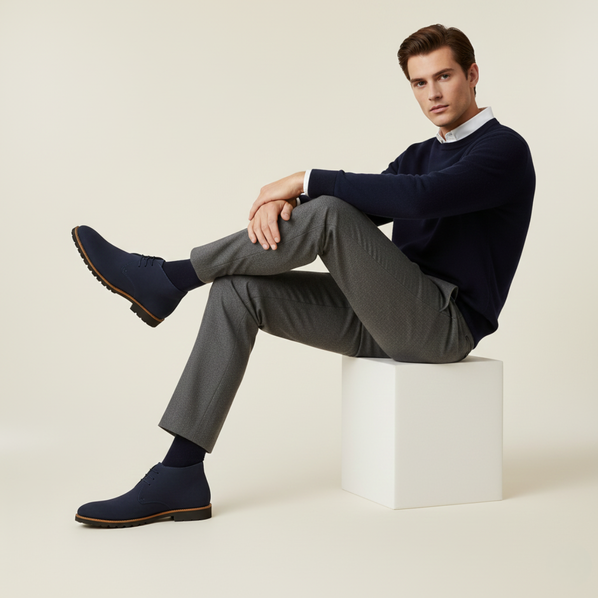 The Remington Men’s Casual Suede Chukka Dress Boots with Rubber Sole