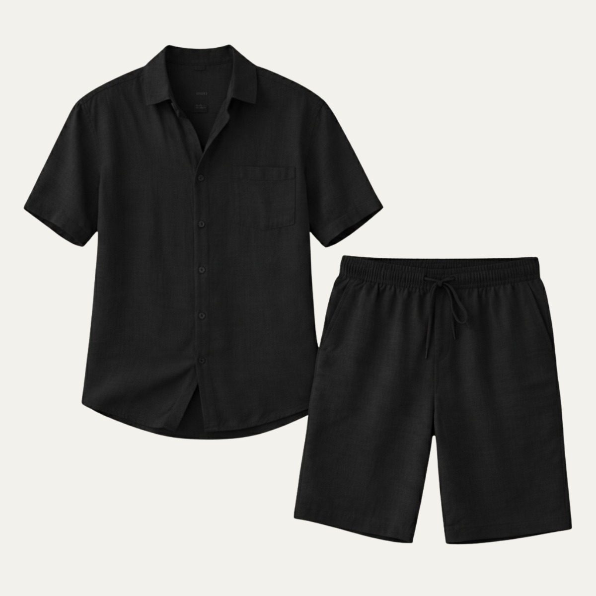 The Willowford Ridge Men’s Breathable Summer Linen Set – Shirt & Shorts