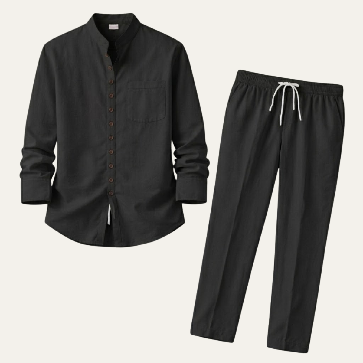 The Pineview Men’s Cotton Linen Two Piece Shirt Set