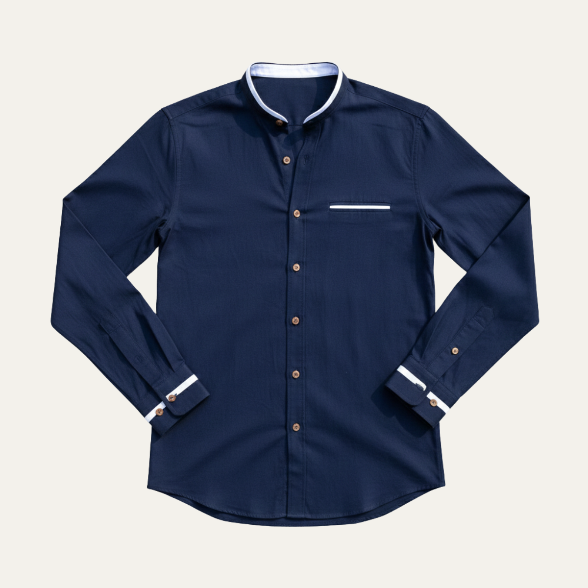 The Silverhaven Ridge Men’s Standing Collar Business Button-Up Shirt
