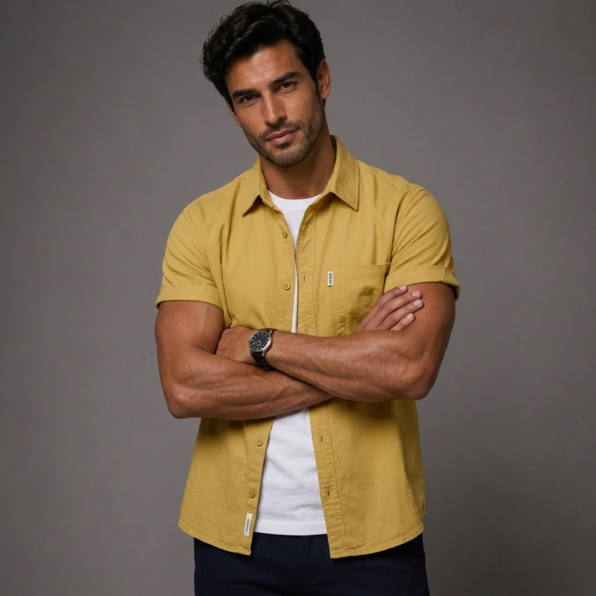 The Ashwater Men’s 100% Cotton Casual Shirt with Pocket