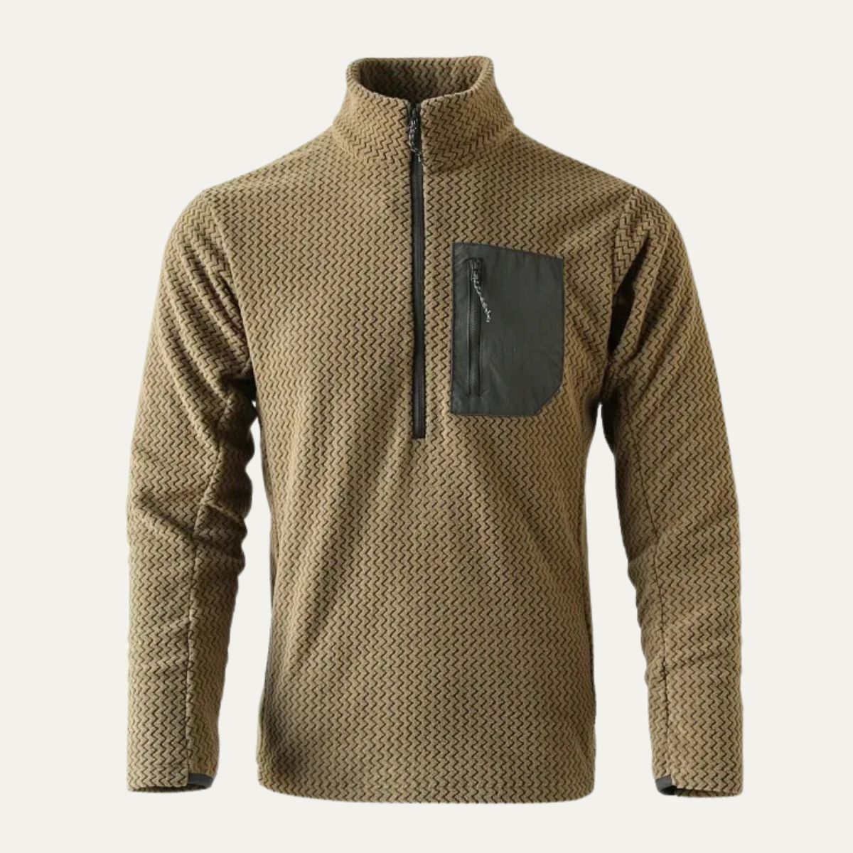 The Warwick Men’s Cashmere  Wavy Texture Sweater with Chest Pocket