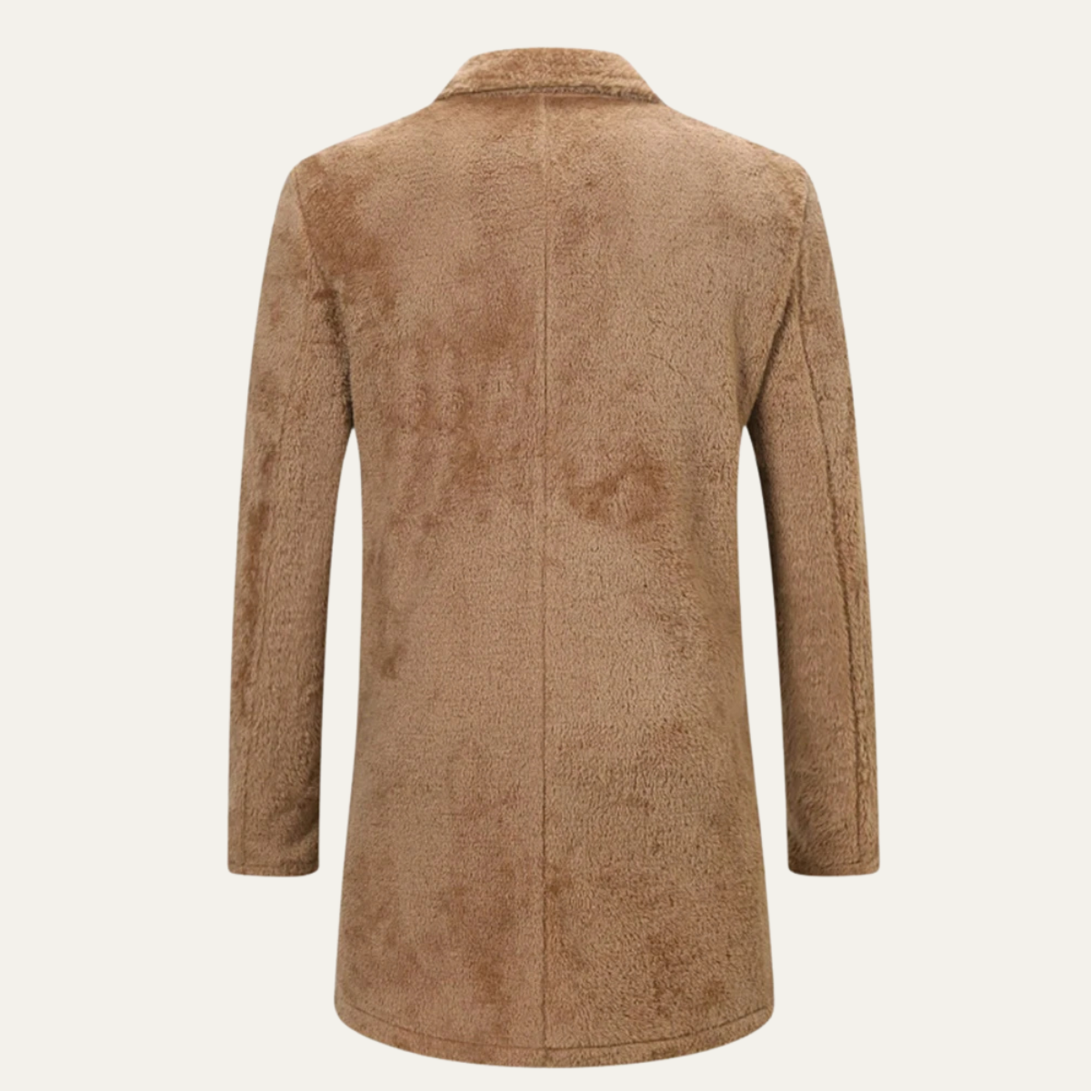 The Fairchild Men's Warm Brown Double Breasted Plush Winter Coat