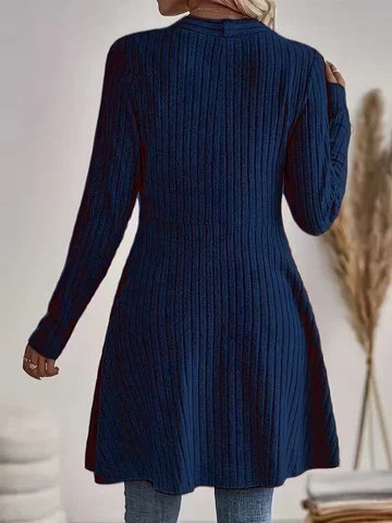 Women's Trendy Ribbed V Neck Long Cardigan