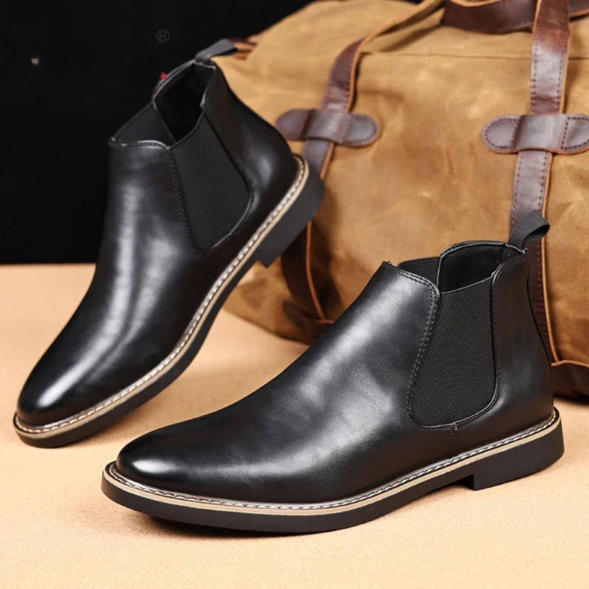 The Bergamo Men’s Slip On Vintage Leather Chelsea Boot